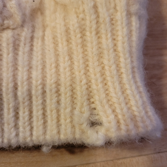 Celtic Country  Cream Heavy 100% Wool Cardigan Sweater Women Size Small - Picture 5 of 5